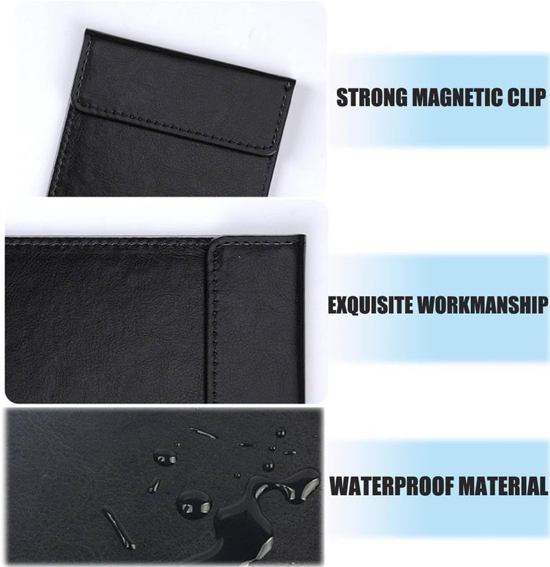 WELLYUK A6 Mini Pocket Clipboard, 7.9" X 3.9" Magnetic PU Notepad Server Pad Menu Holder with Pen Holder File Clip Folder Writing Pad for Business Office Restaurant Hotel - Image 4